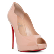 Hot Chick Alta 120 nude patent pumps