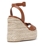 Mariza zeppa 130 brown leather wedge sandals