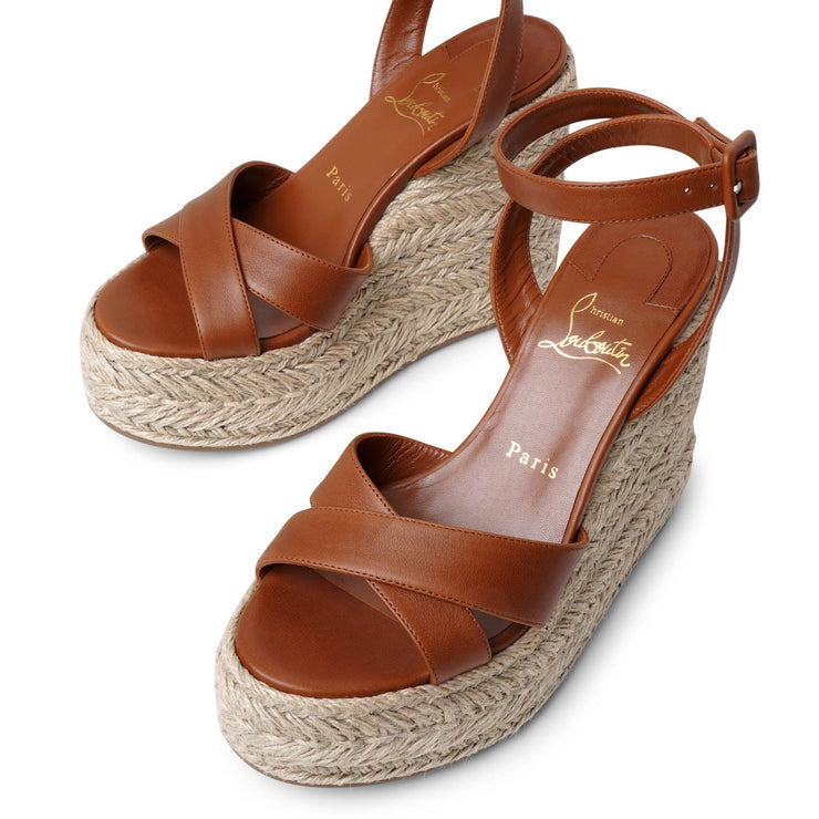 Mariza zeppa 130 brown leather wedge sandals