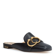 Black 20 leather mule flats