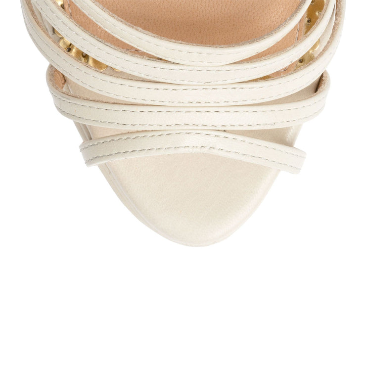 Rising Star white leather sandals
