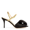 Black satin sandals