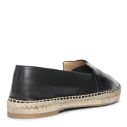 Black nappa leather kitty espadrilles