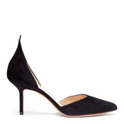 Black suede 75 pumps