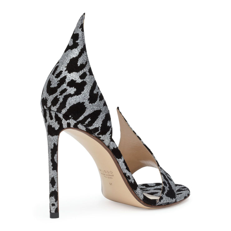 Leopard 105 glitter suede sandals