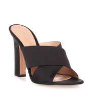 Black silk mule