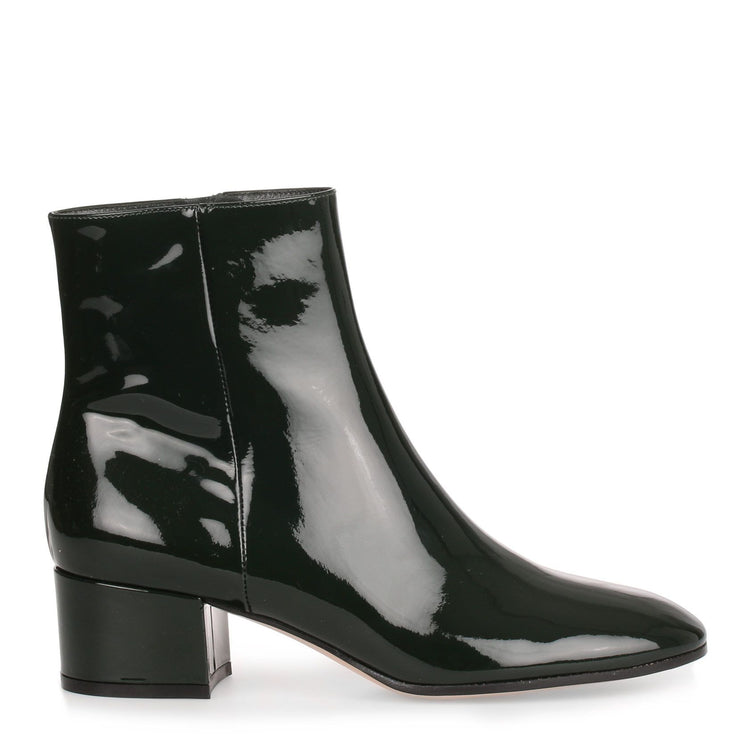 Rolling 45 forest green patent leather boot