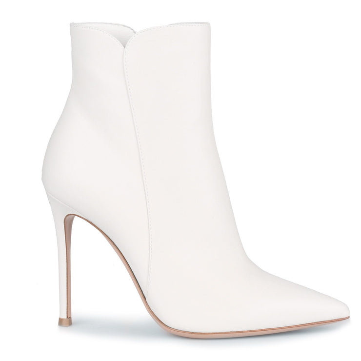 Levy 105 Offwhite Leather Booties