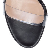 Stella 105 Black Plexi Leather Sandals