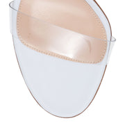 Stella 105 White Plexi Leather Sandals