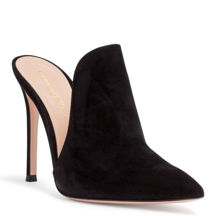 Aramis 105 Black Suede Mules