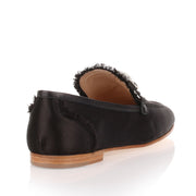 Black satin loafer