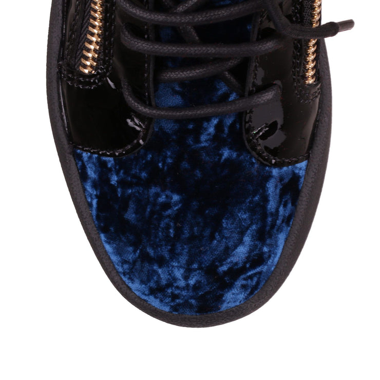 Kriss blue velvet sneaker