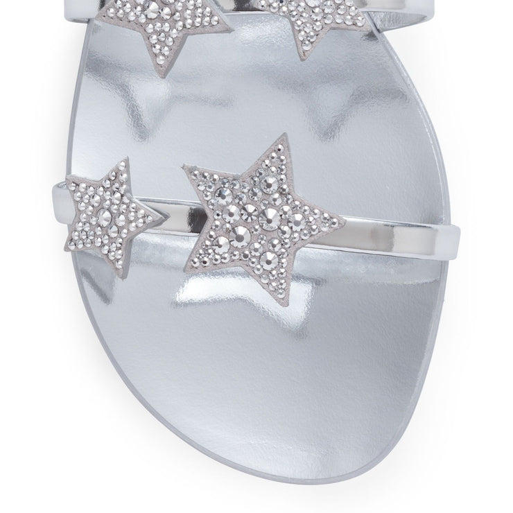 Hamony Star silver leather flat sandals