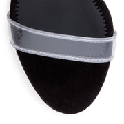 Black 90 suede plexi sandals