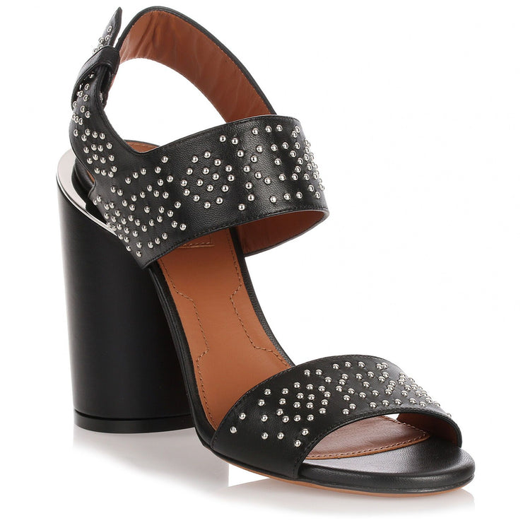 Black studded leather sandal