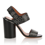 Black studded leather sandal