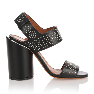 Black studded leather sandal