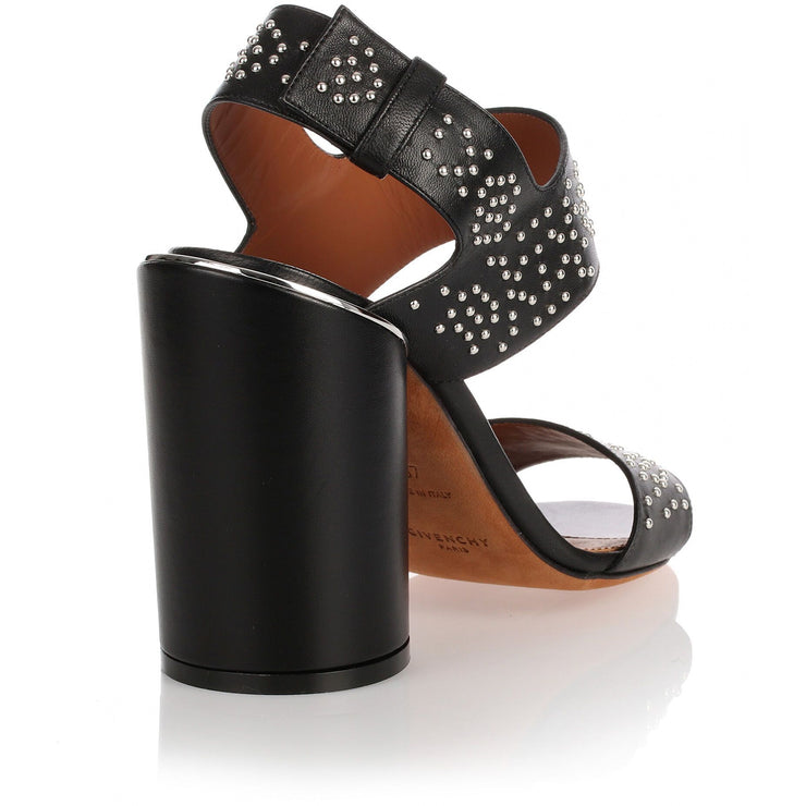 Black studded leather sandal