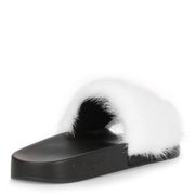 White mink slide sandal