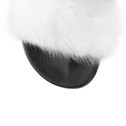 White mink slide sandal