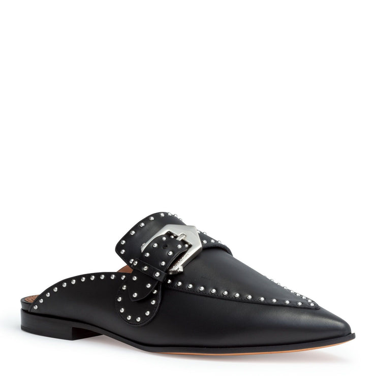 Elegant 10 black stud mules