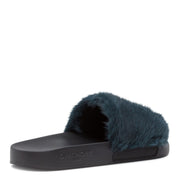 Dark Green Mink Slide Sandal