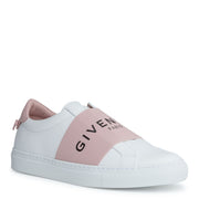 Urban street white and pink logo sneakers