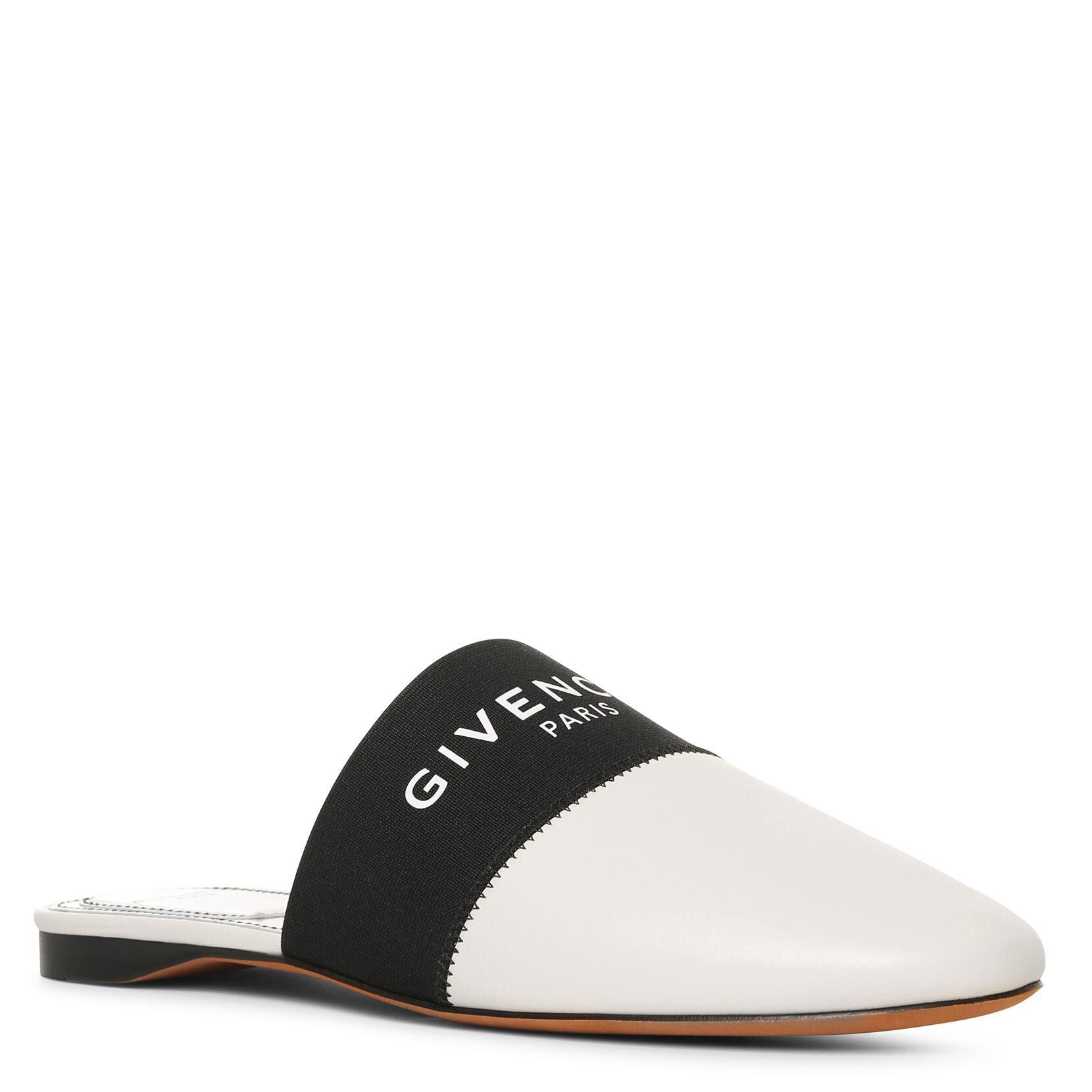 Bedford beige leather flat mules