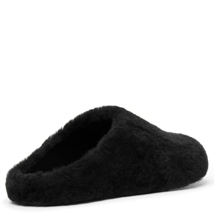 4G black fur flats