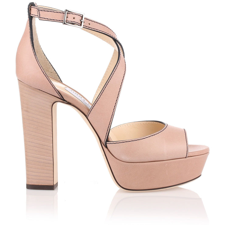 April beige leather sandal