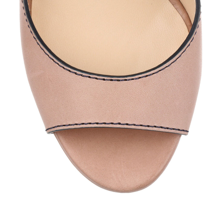 April beige leather sandal