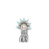 Philo silver crystal jewelled button