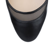 Tyler black mesh leather pump