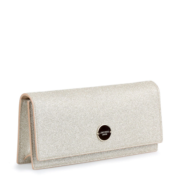 Fie dusty glitter leather clutch