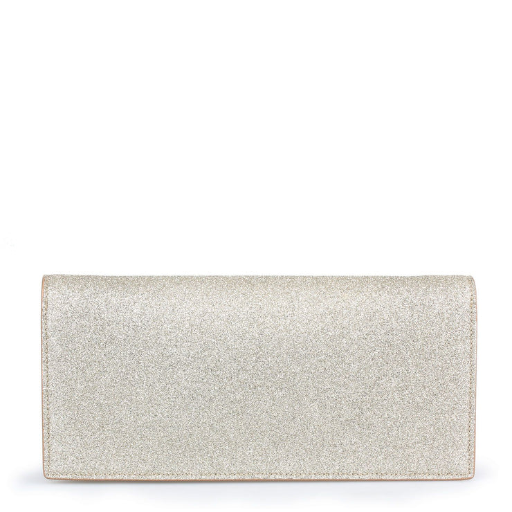 Fie dusty glitter leather clutch