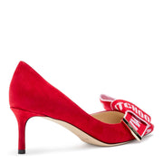 Tegan 60 Red suede Logo Tape Pumps