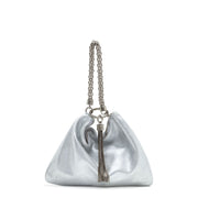Callie Silver Leather Clutch Bag