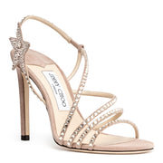 Lynn 100 crystal beige suede sandals