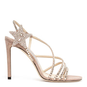 Lynn 100 crystal beige suede sandals