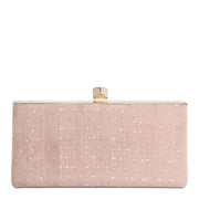 Celeste beige organza clutch