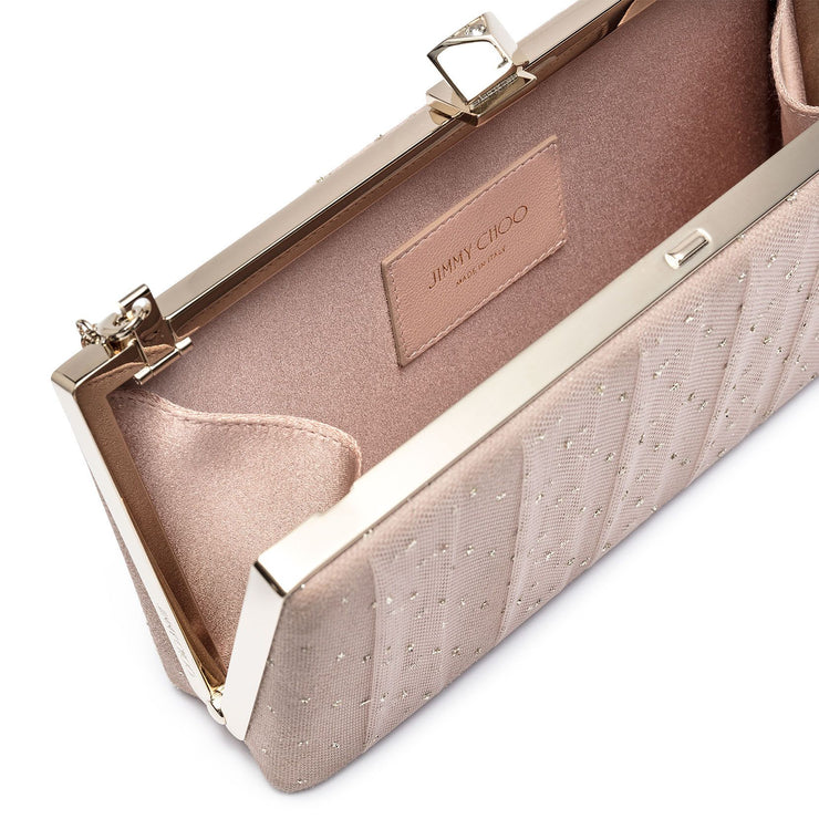 Celeste beige organza clutch