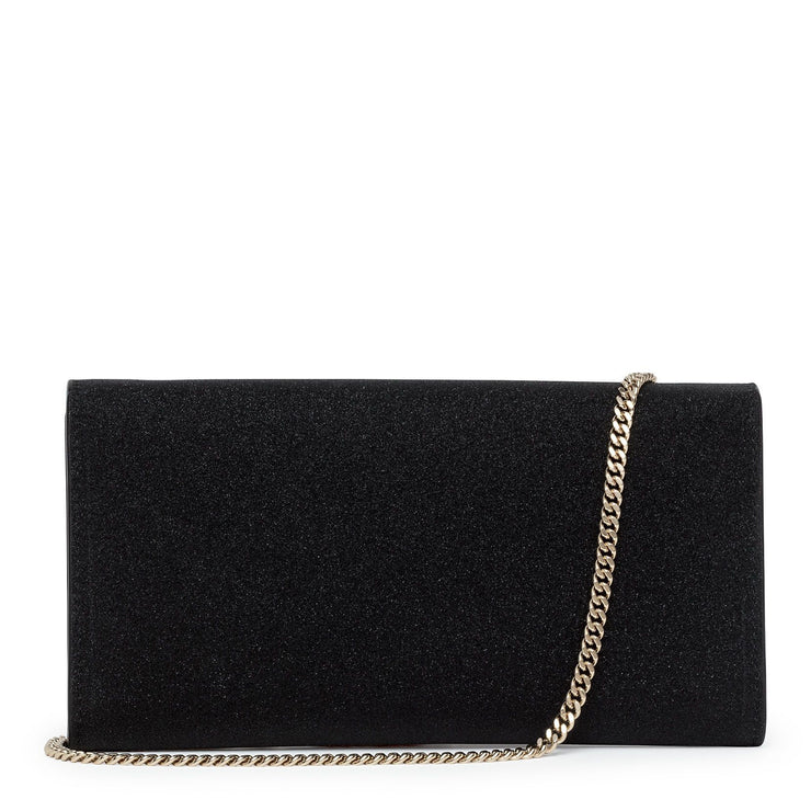 Emmie black glitter clutch