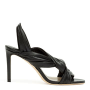 Black nappa leather sandals