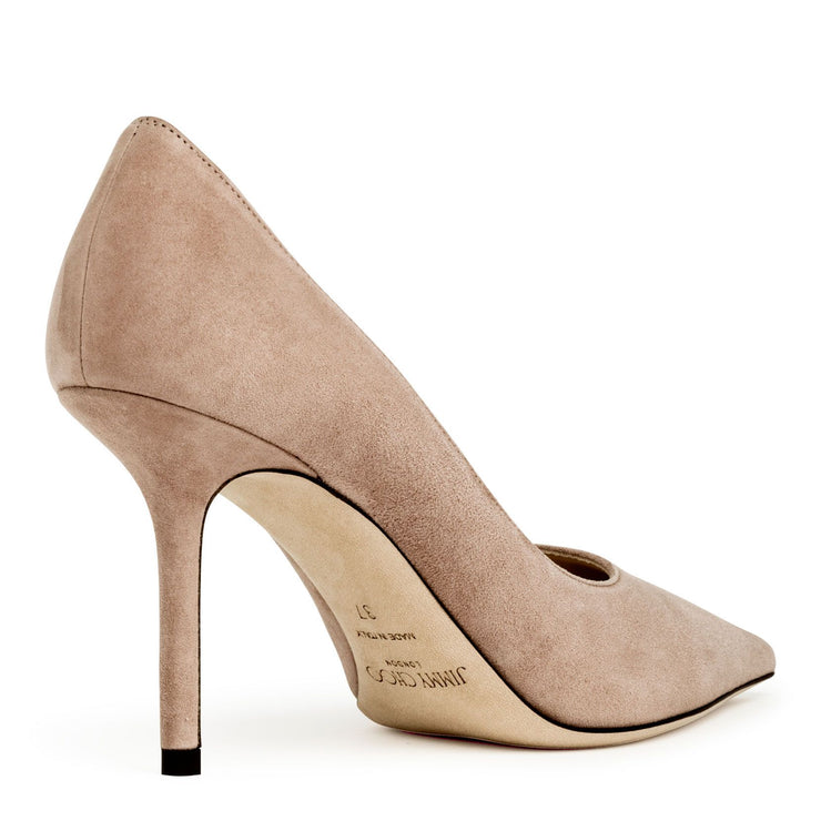 Ballet pink suede pumps