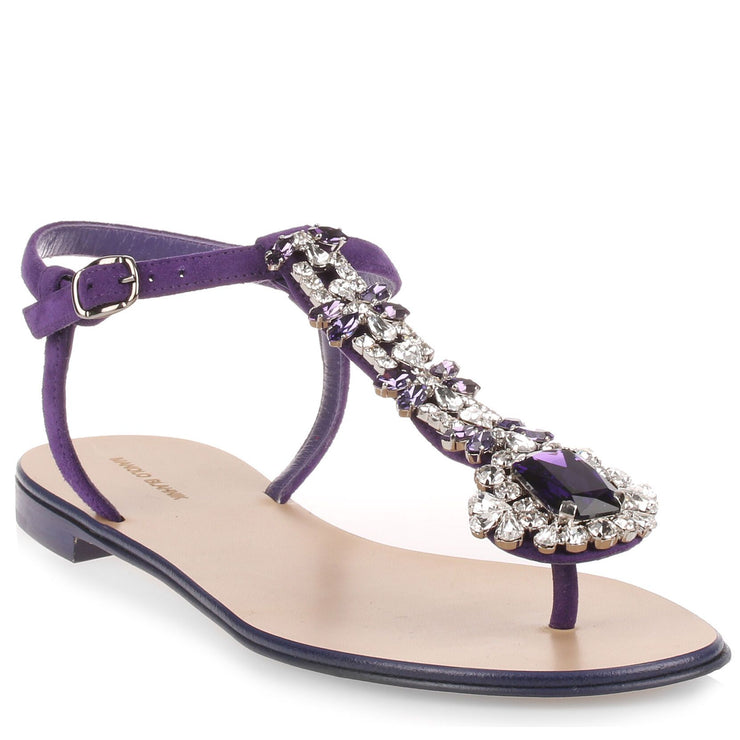 Esfiratomod flat purple suede sandal
