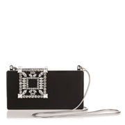 Laka satin black clutch