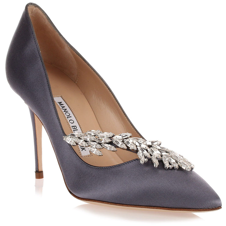 Nadira grey blue satin pump