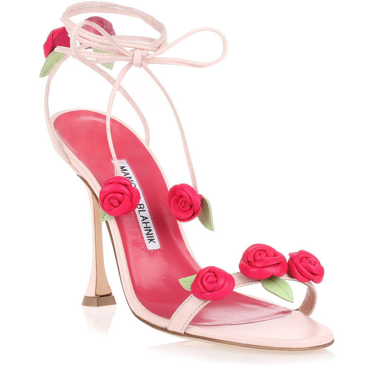 Xafiore pink leather rose sandal