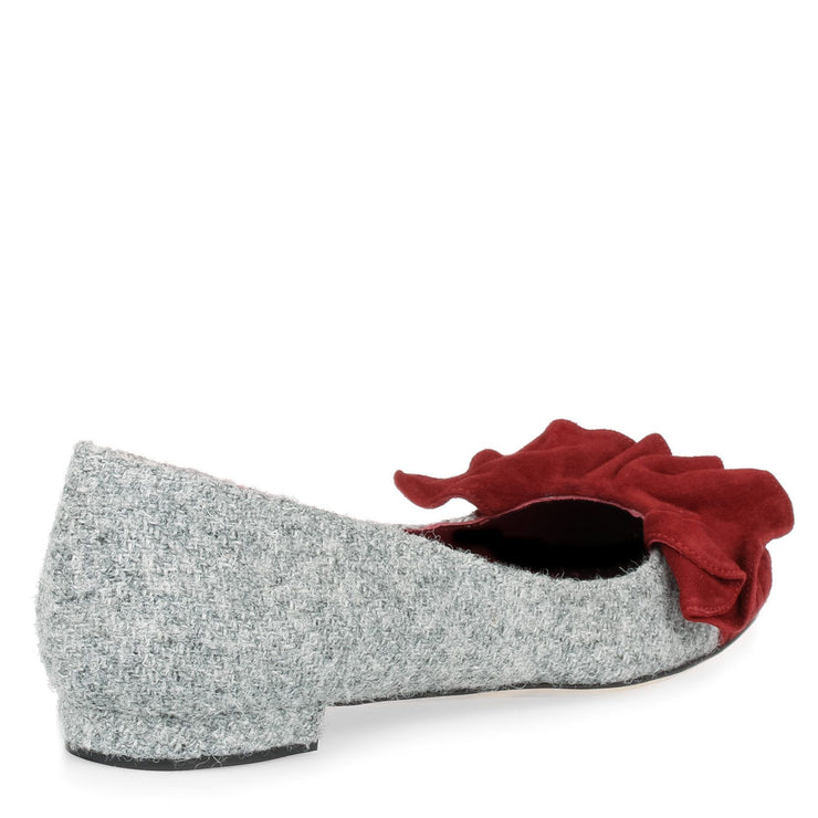 Arleti Flat grey tweed ballerina